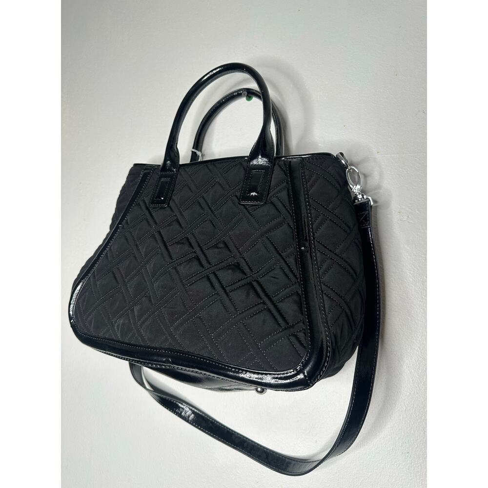 VERA BRADLEY Black Espresso Trimmed Trapeze Quilted Crossbody Top Handle Purse - Picture 11 of 16